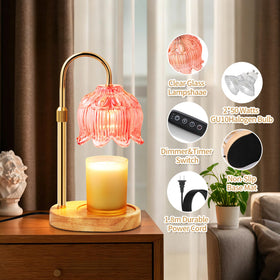 NONVJJ Flower Candle Warmer Lamp dimmed glow enhances ambiance without flame