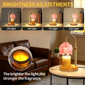 NONVJJ Flower Candle Warmer Lamp compatible with large jar candles up to 7.08 inches