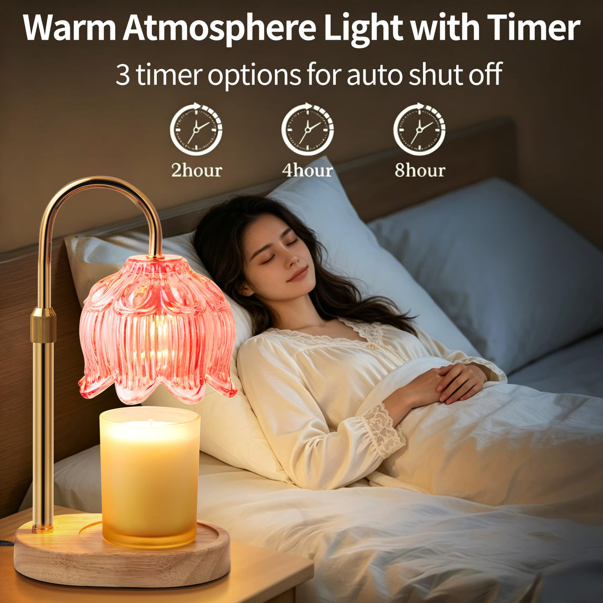 NONVJJ Flower Candle Warmer Lamp retro design adds elegant charm to any room