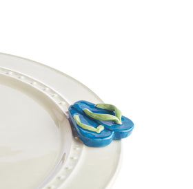 Nora Fleming flip-flops mini adds bright summer accent to base display