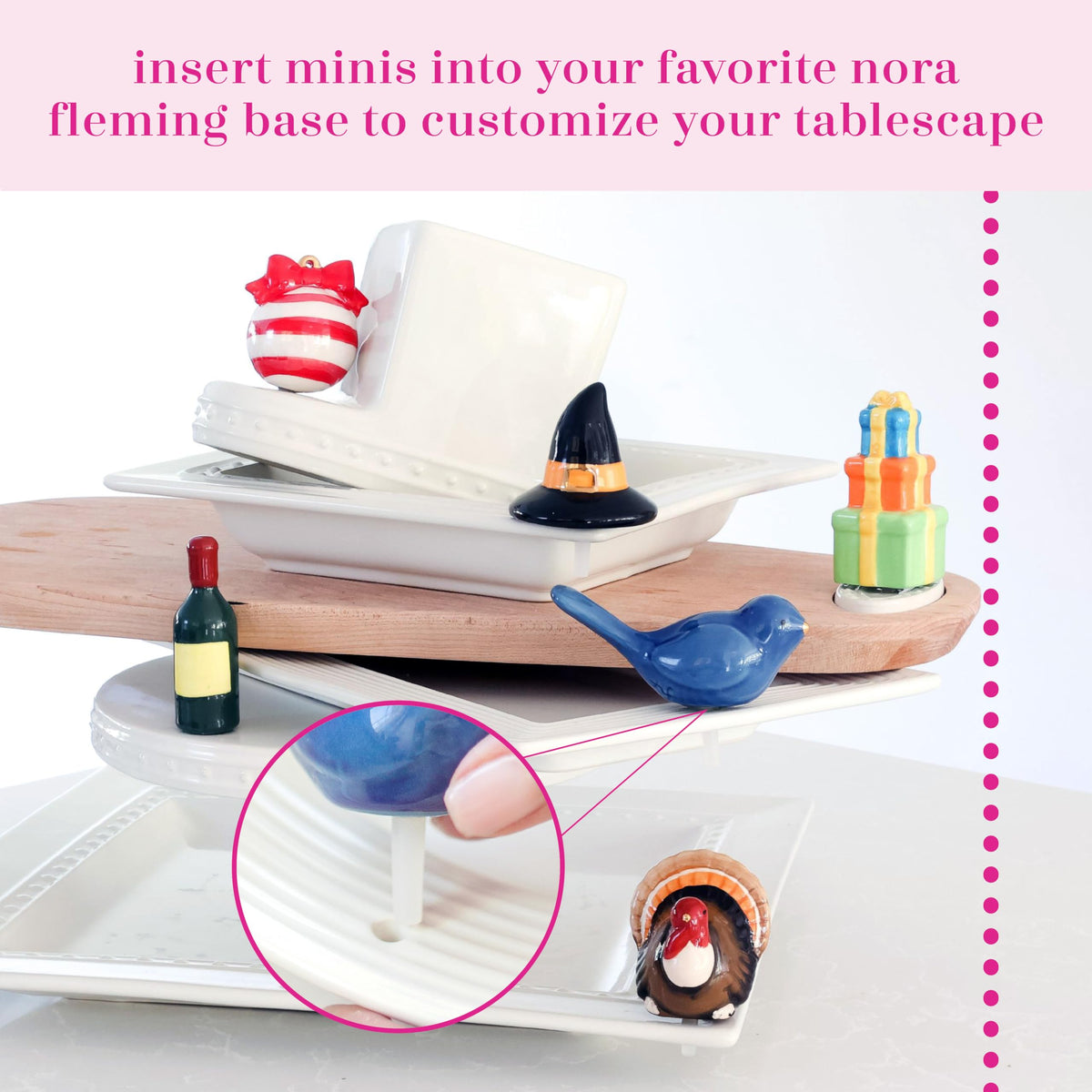 Nora Fleming Flower Power interchangeable mini display for versatile decor