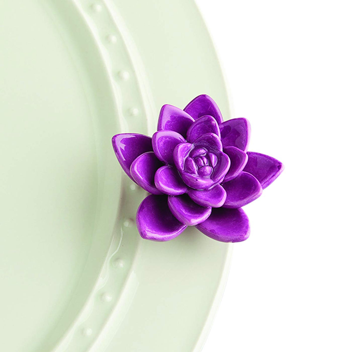 Nora Fleming Get Growing Purple Flower mini adds seasonal desk centerpiece charm.