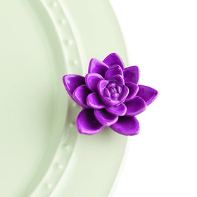 Nora Fleming Get Growing Purple Flower mini adds seasonal desk centerpiece charm.