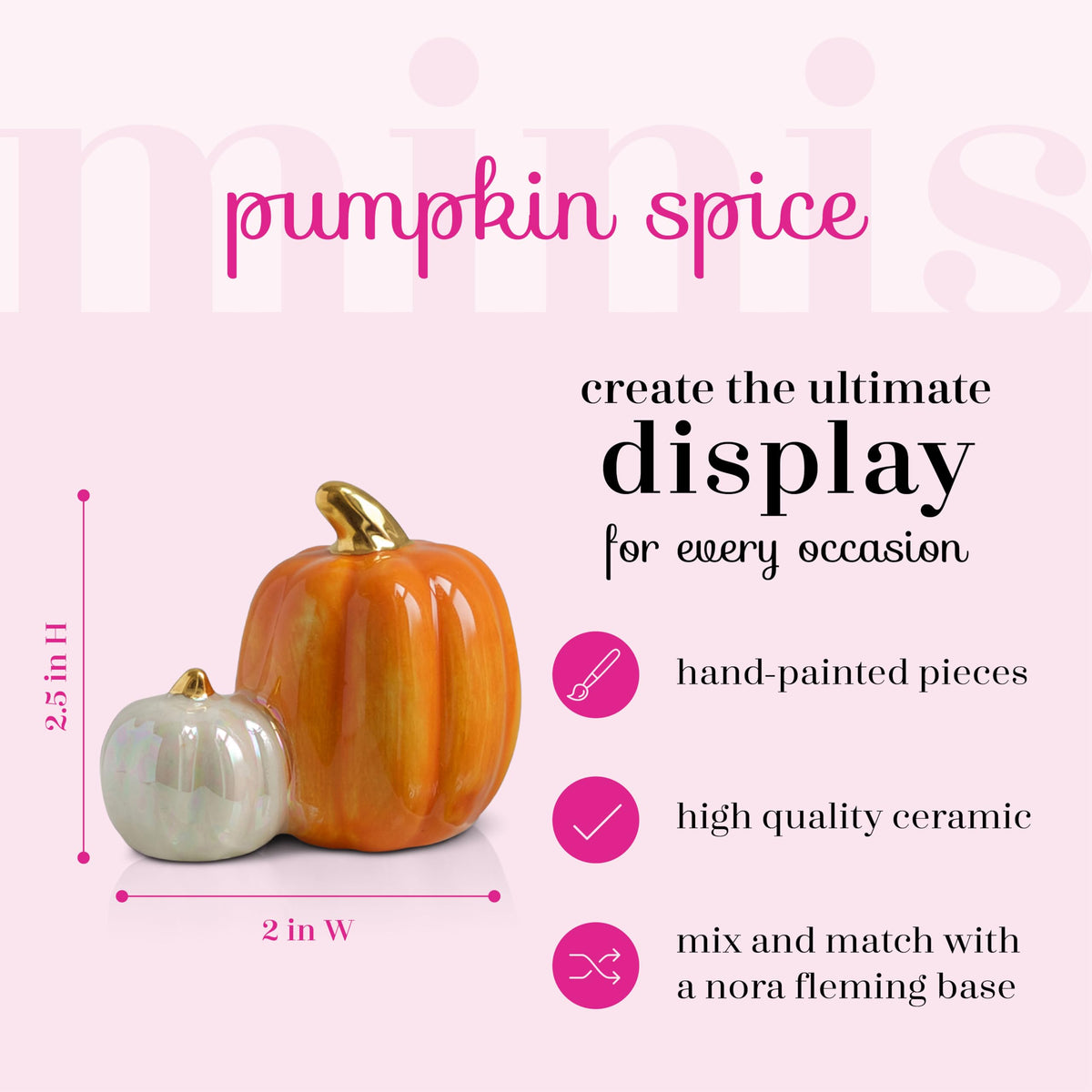 Nora Fleming hand-painted ceramic pumpkin mini adds cozy charm to seasonal decor