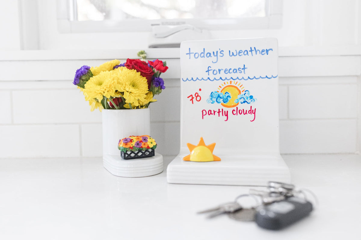Nora Fleming sun mini base ceramic, compatible with interchangeable minis for seasonal displays