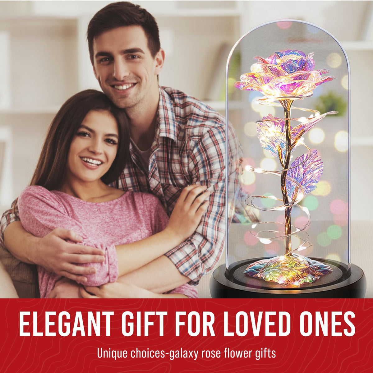 Norcalway glass dome rose display offers low-maintenance romance for shelves and tables