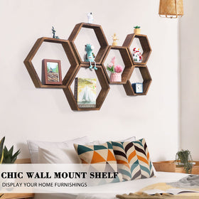 NORCEESAN NOVIMANGO driftwood finish shelves add natural warmth to rooms.