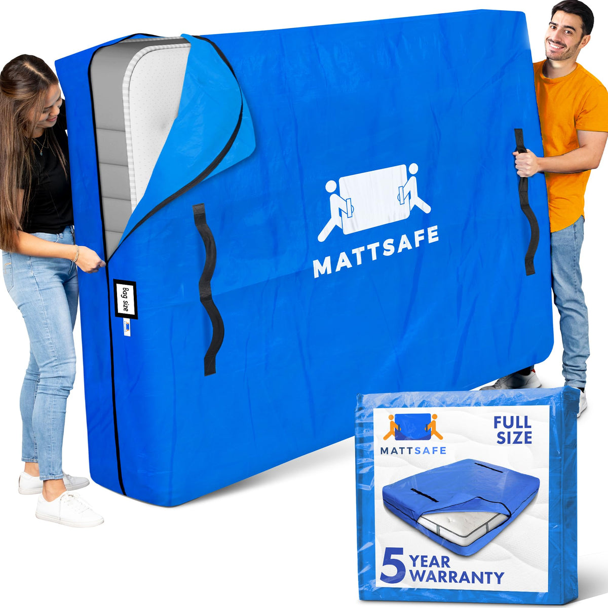 Nordic Elk full-size mattress bag with eight handles for easy moving.