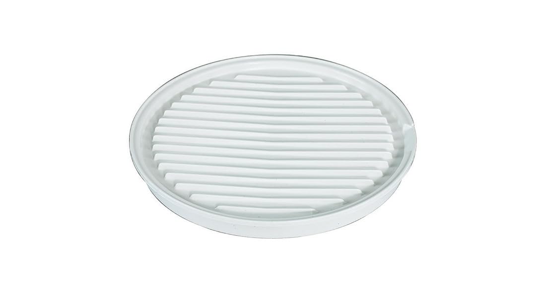 Nordic Ware bacon rack white front-angle view highlights fat drainage for crisper results.
