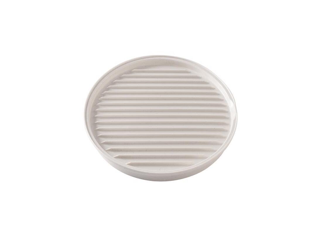 Nordic Ware microwave bacon rack white top view shows compact, grease-friendly design for quick, cleaner bacon.
