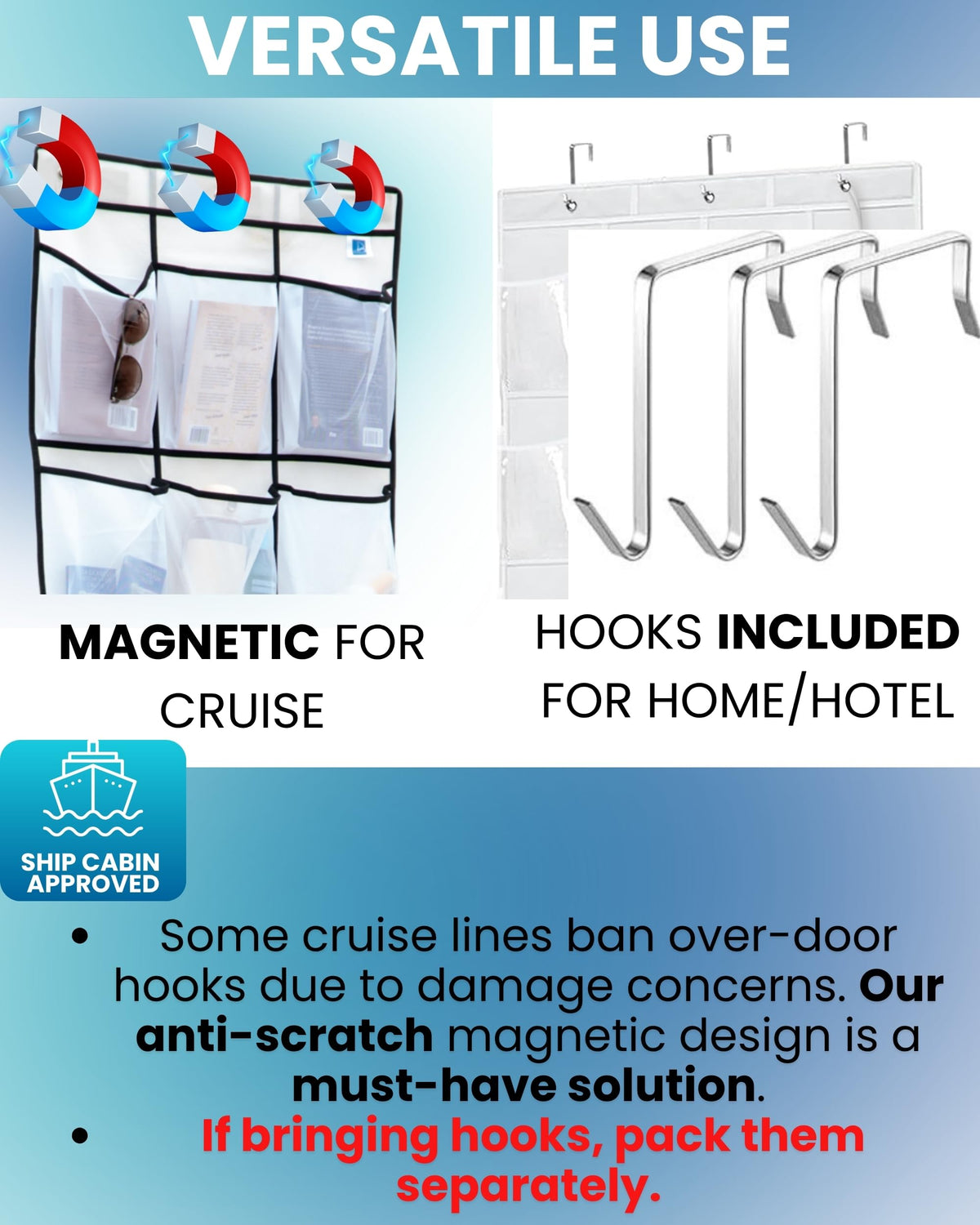 Nordmoose over-the-door option works with magnets or hooks for versatile use.