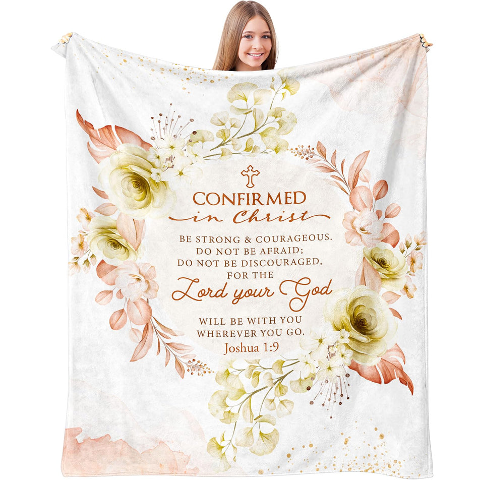 NORGOPRON confirmation gift blanket folded, soft and premium keepsake for teen girls