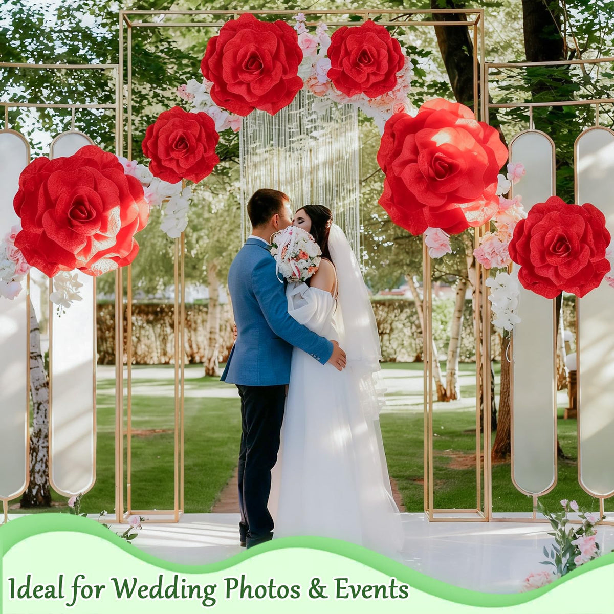 Norme wedding decor rose demonstrates dramatic impact as a stand-alone accent.