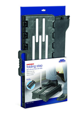 North American Health + Wellness black folding step complements any space