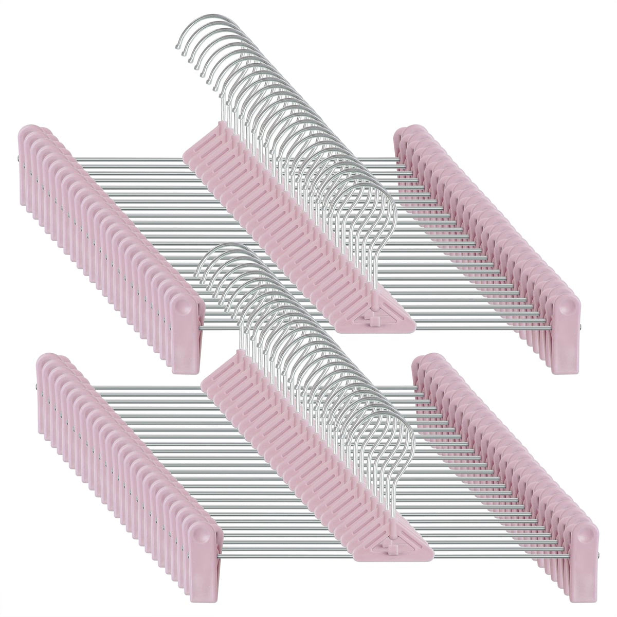 NORTHERN BROTHERS 50-pack pink pants hangers with clips keep wardrobe tidy