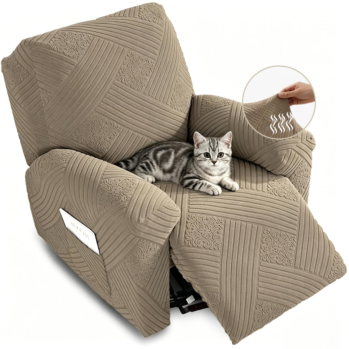 Northern Brothers recliner cover non-slip design keeps the seat steady.
