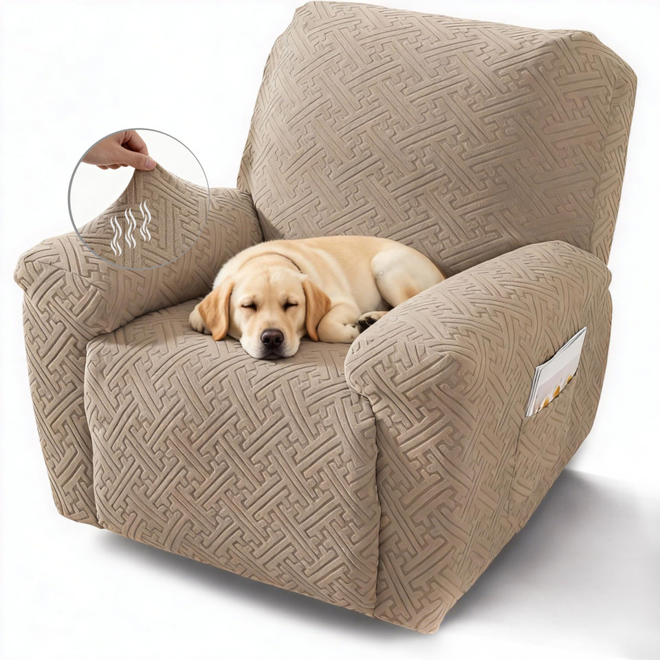 NORTHERN BROTHERS recliner cover showing secure stretch fit for a clean look.