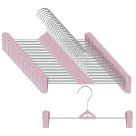 NORTHERN BROTHERS pink skirt hangers with clips securely grip garments