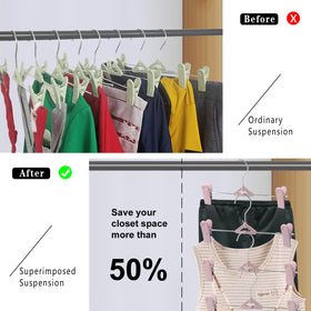 NORTHERN BROTHERS stackable pink hangers optimize closet space