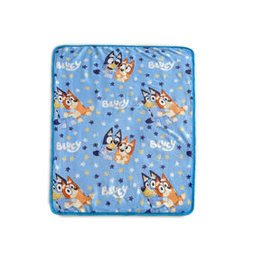 Northwest Bluey silk touch sherpa throw blanket close-up of luxurious fabric