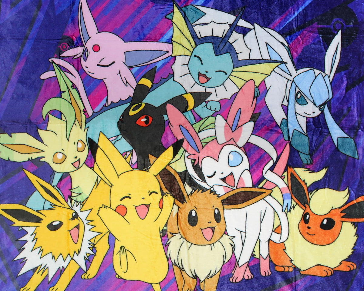 Northwest Eevee evolutions design close-up featuring vibrant characters.
