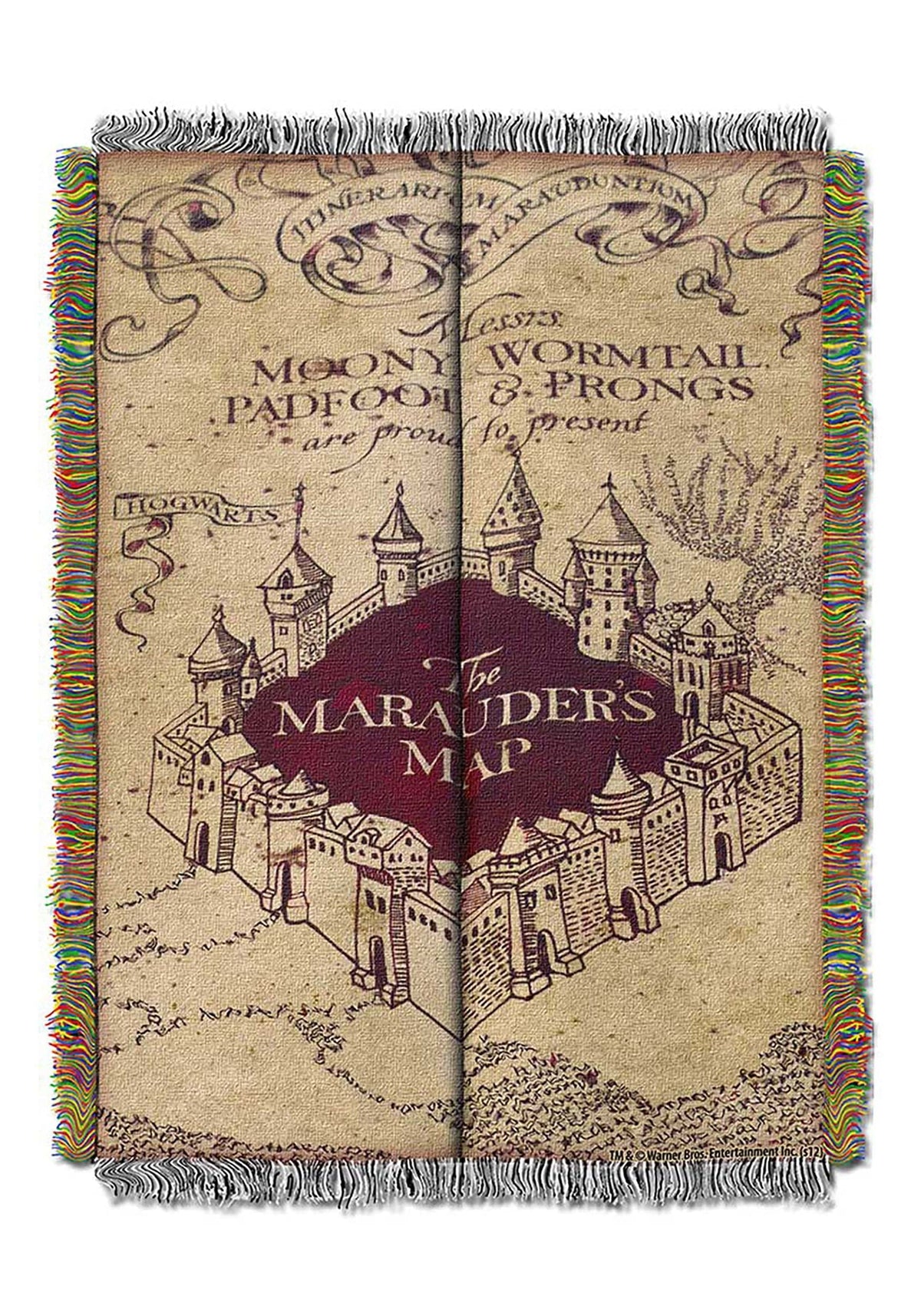 Northwest Harry Potter Marauders Map tapestry throw blanket provides cozy warmth for couch.