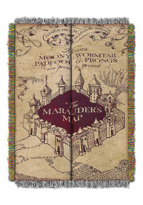 Northwest Harry Potter Marauders Map tapestry throw blanket provides cozy warmth for couch.