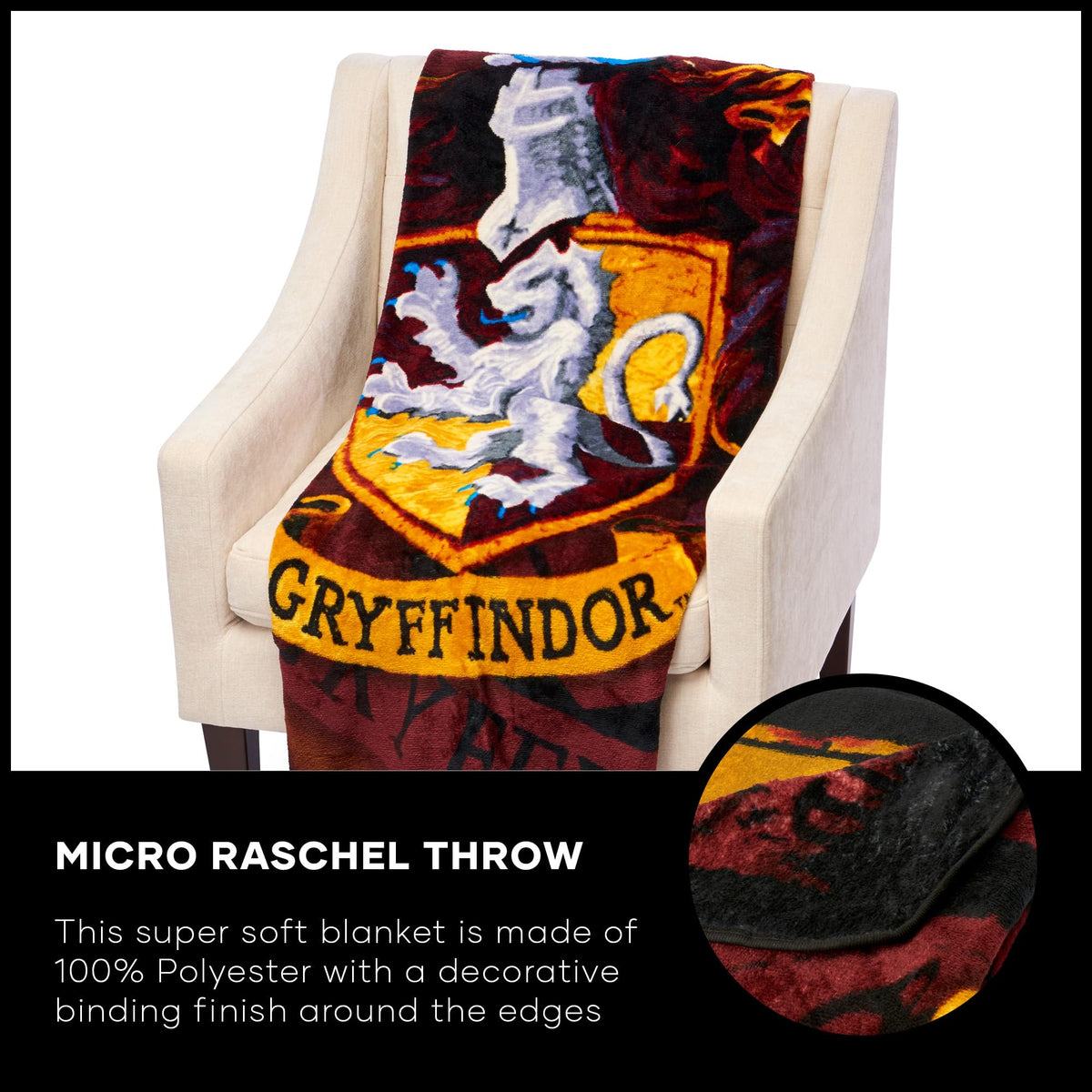 Northwest Harry Potter throw blanket machine washable care makes maintenance simple after movies.