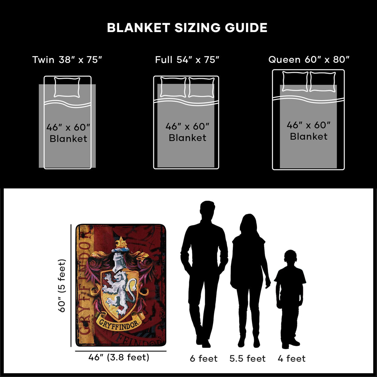Northwest Harry Potter throw blanket officially licensed badge confirms authentic design.