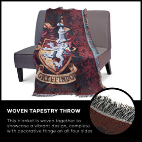 Northwest Gryffindor Shield tapestry throw easy-care fabric for simple cleaning.