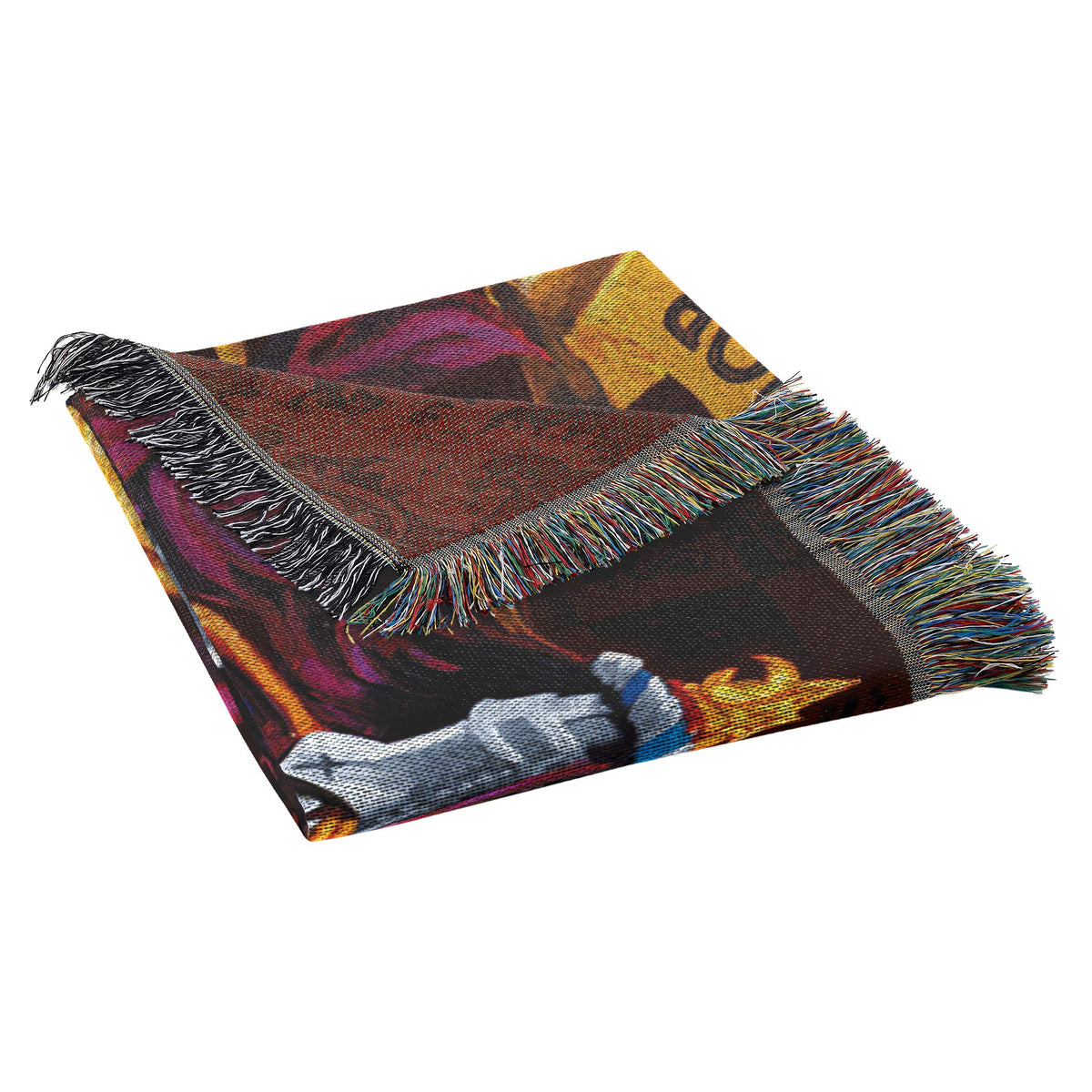 Northwest Gryffindor Shield tapestry throw fringed edges add decorative detail.
