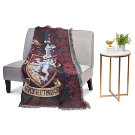 Northwest Gryffindor Shield tapestry throw soft polyester texture for relaxed evenings.