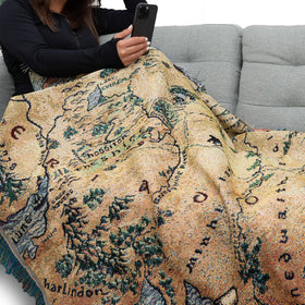 Northwest Lord of the Rings Hobbit tapestry throw draped for display
