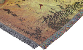 Northwest Hobbit tapestry throw fringes detail on decorative edge