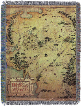 Northwest Lord of the Rings Hobbit tapestry throw front view for cozy movie nights