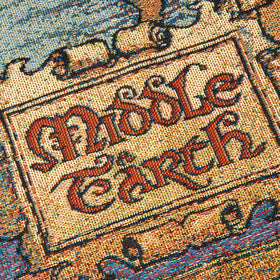 Northwest Lord of the Rings Hobbit tapestry throw on couch adds bold color