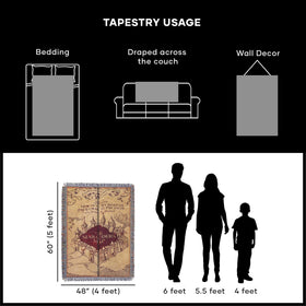 Northwest Marauders Map pattern adds focal decoration for walls or sofas.