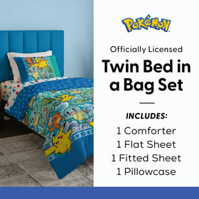 Northwest Pokemon First Starters Bulbasaur design adds color to the bed theme