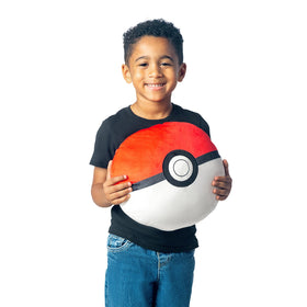Northwest Pokemon Poke Ball Cloud Pillow soft plush fabric enhances comfort during reading.