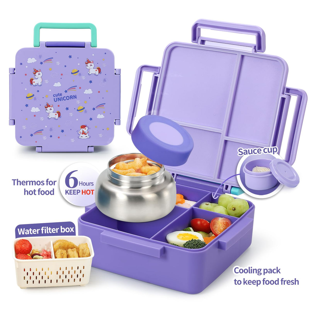 Outer shell of Norxely Bento Box is top-rack dishwasher safe