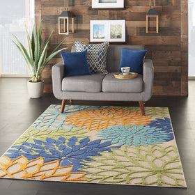 Nourison Aloha rug uses easy-care polypropylene for simple cleaning