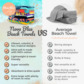 Nova Blue Oversized Beach Towel, doubles as a cozy blanket on the go.