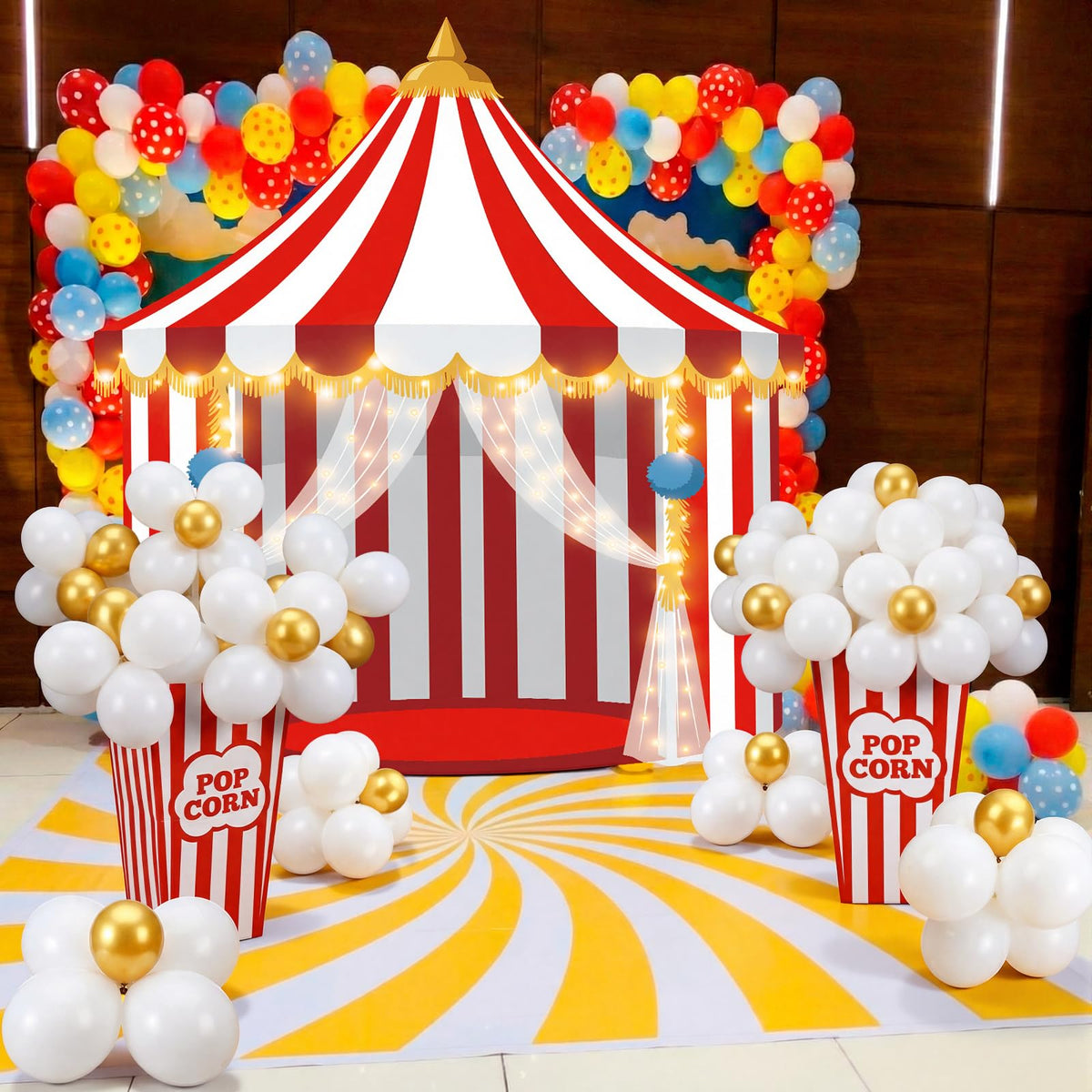 Novabright carnival photo backdrop enhances guest memories and photos