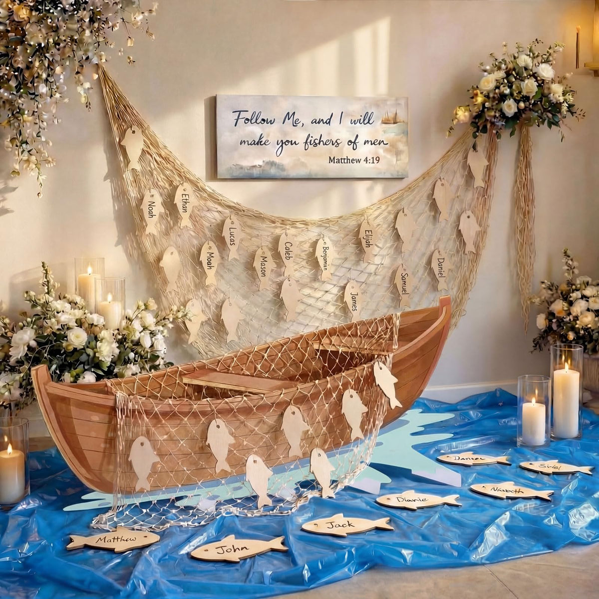 Novabright Fishers of Men 5ft boat cutout for immersive VBS display