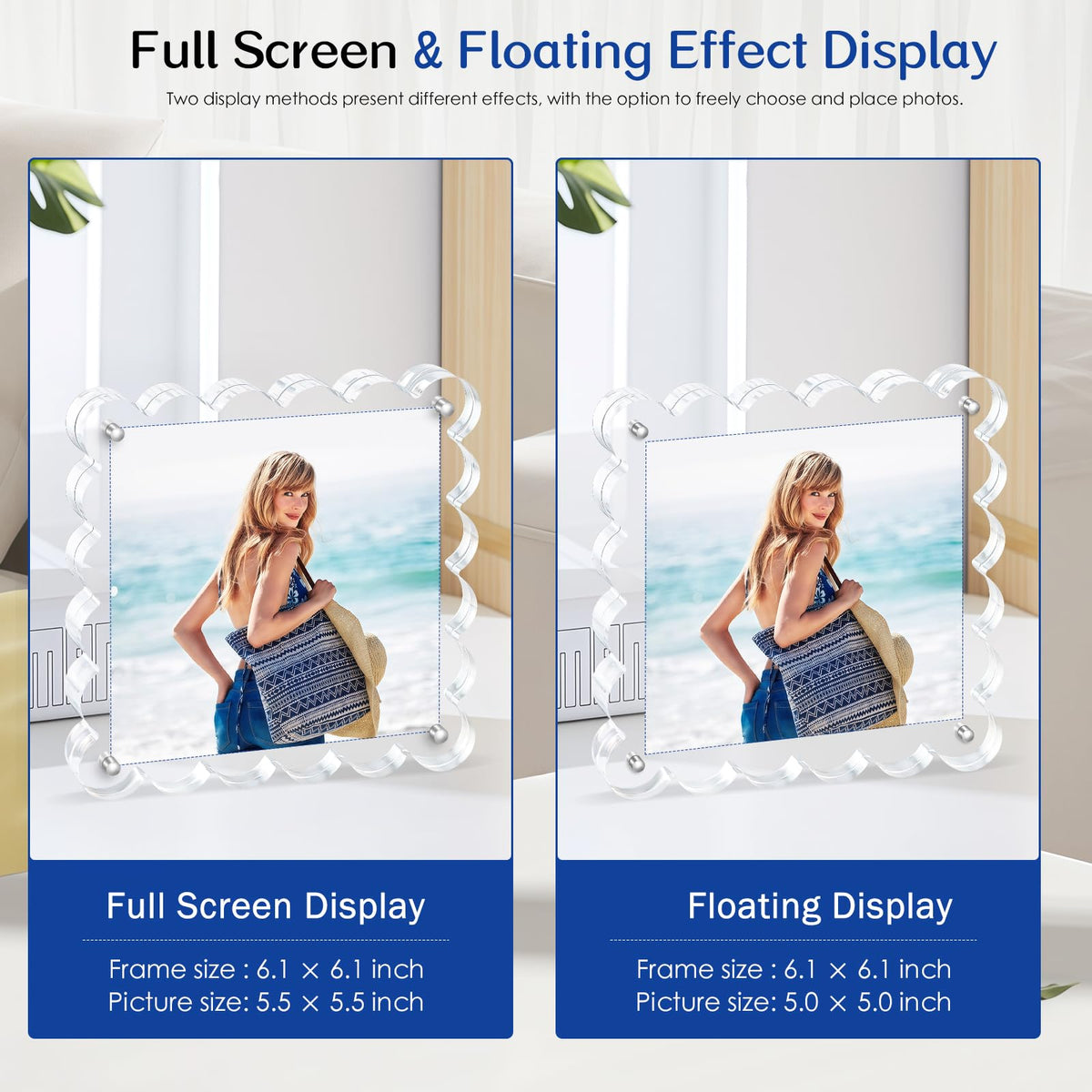 Novacrylion 20mm thick UV-protected acrylic blocks preserve photos from fading.