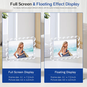 Novacrylion scalloped frame 4x6 pair emphasizes durable UV-protected acrylic.