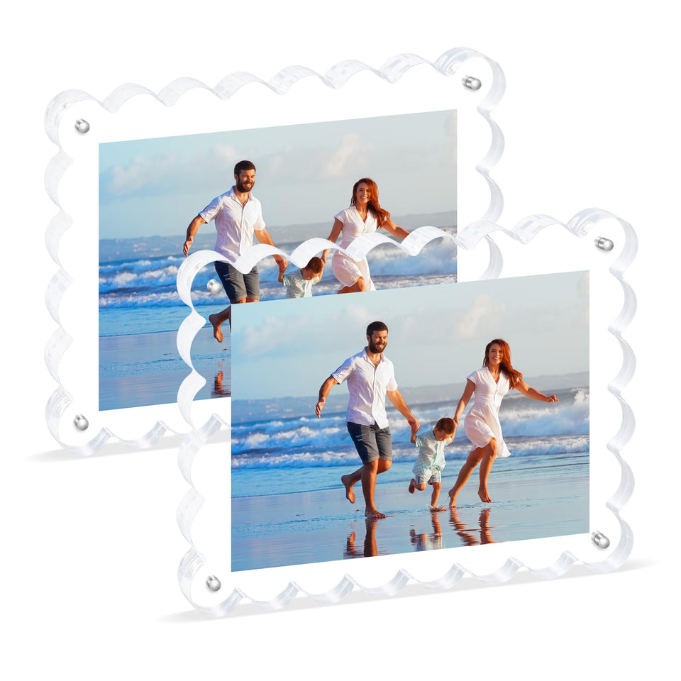 Novacrylion scalloped-frame front view for elegant display and easy photo swaps