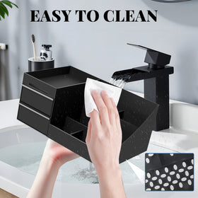 Novalunae men's storage solution for grooming tools and skincare.