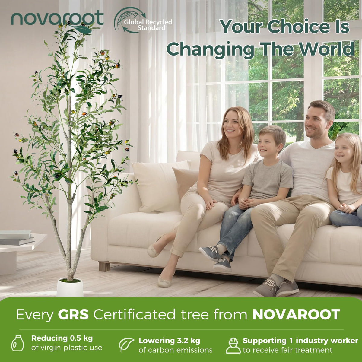NOVAROOT indoor tree fits living rooms, offices, and hallways