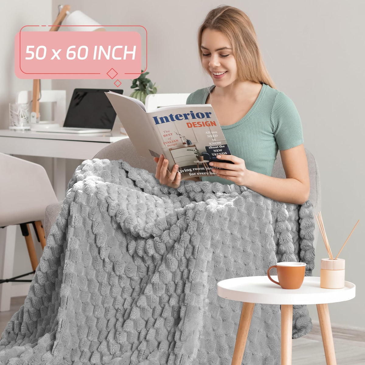 NovaSunrise turtle velvet jacquard pattern blanket adds subtle elegance